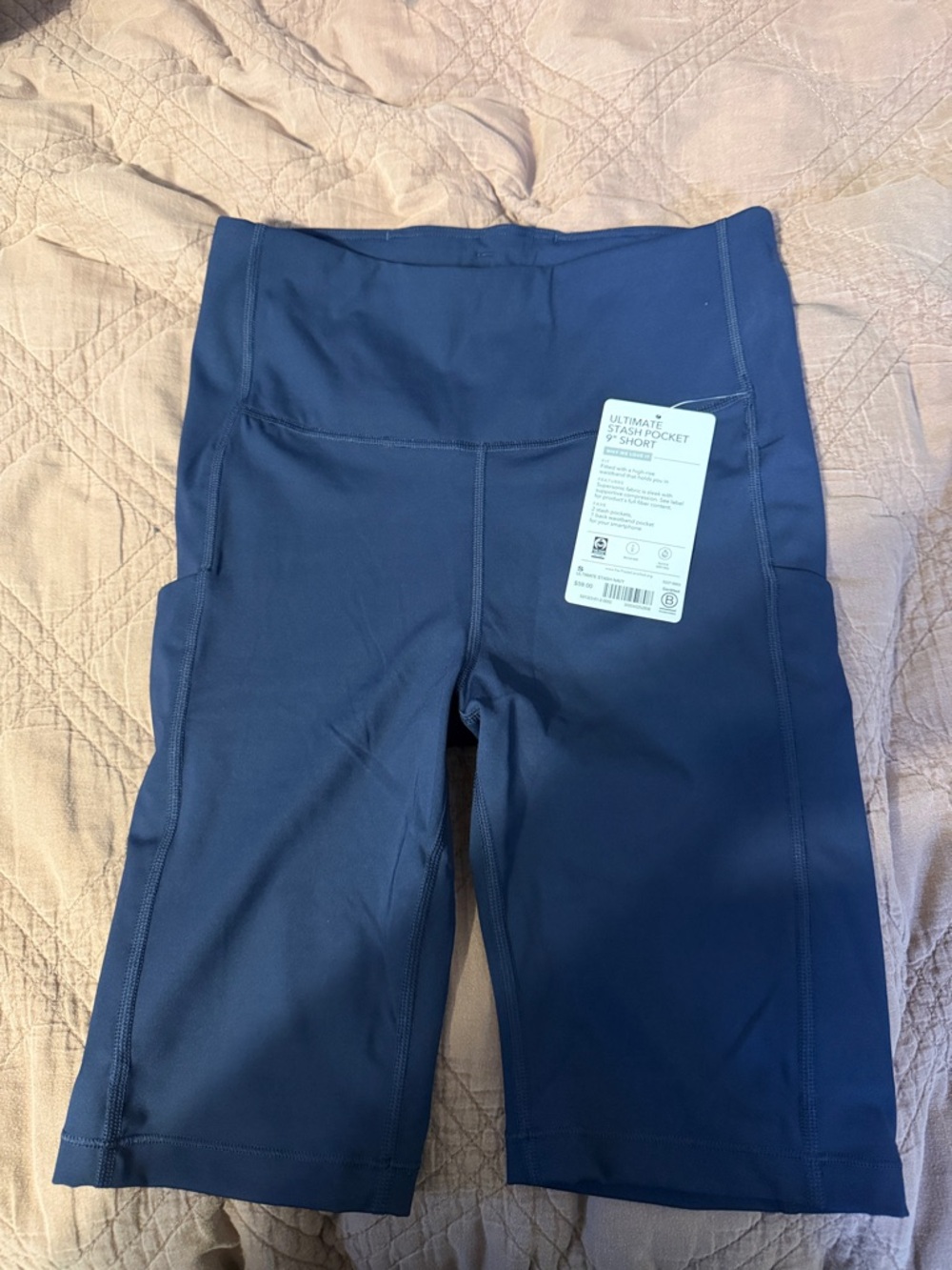 Athleta Navy Blue Ultimate Stash Pocket Bike Shorts